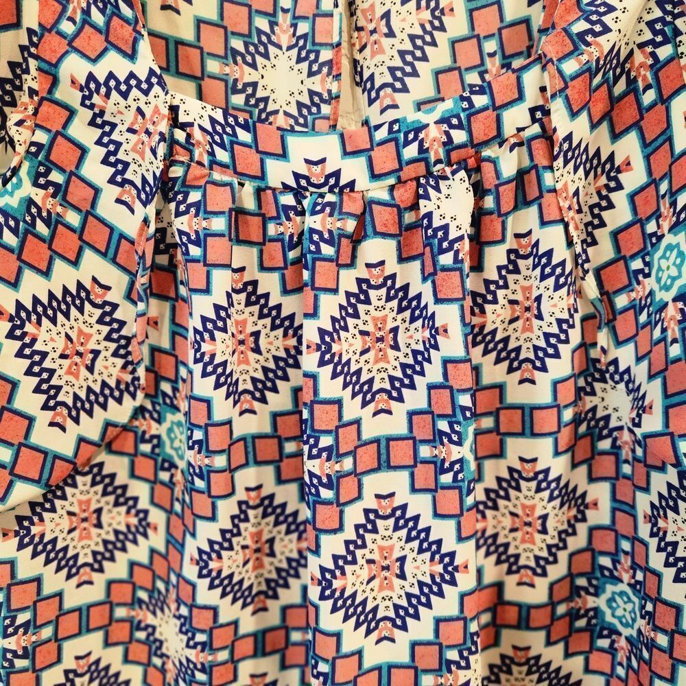 Anthropologie Meadow Rue Top Women's Small  US 4 Pink Multi Color Flutter Top - Picture 8 of 8
